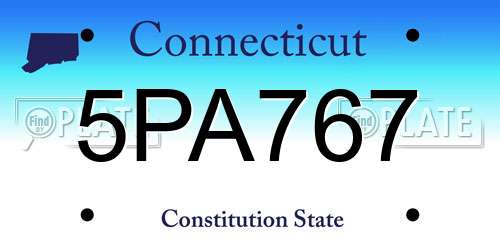5PA767 Connecticut License Plate