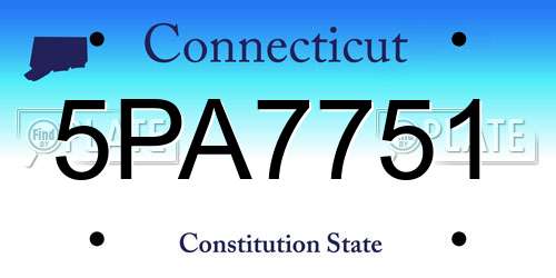 5PA7751 Connecticut License Plate