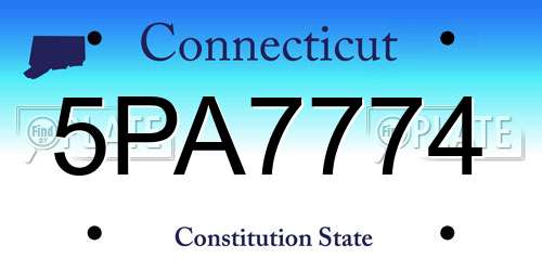 5PA7774 Connecticut License Plate