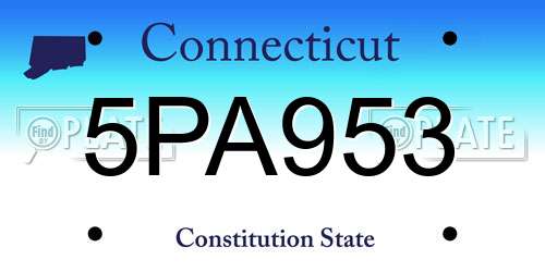 5PA953 Connecticut License Plate
