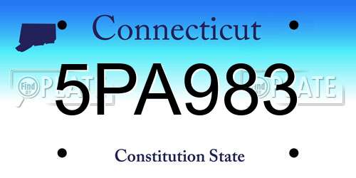 5PA983 Connecticut License Plate