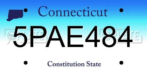 5PAE484 Connecticut License Plate