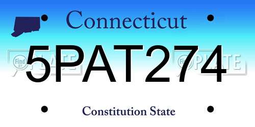 5PAT274 Connecticut License Plate