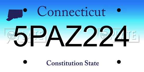 5PAZ224 Connecticut License Plate