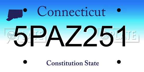 5PAZ251 Connecticut License Plate