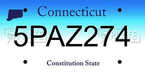 5PAZ274 Connecticut License Plate