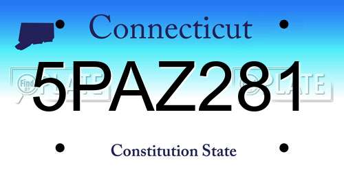 5PAZ281 Connecticut License Plate