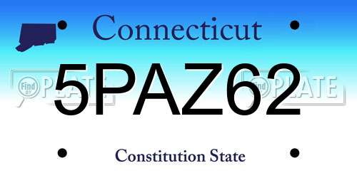 5PAZ62 Connecticut License Plate