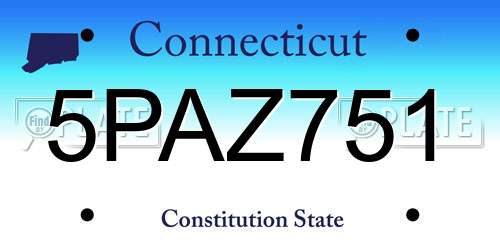 5PAZ751 Connecticut License Plate