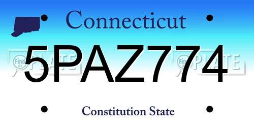 5PAZ774 Connecticut License Plate