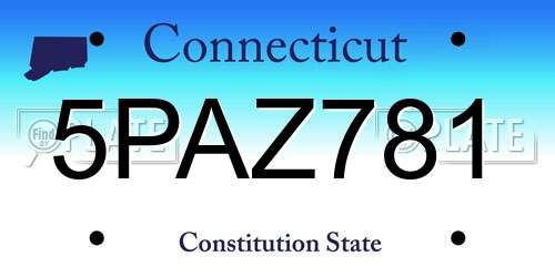 5PAZ781 Connecticut License Plate