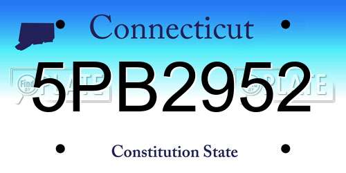 5PB2952 Connecticut License Plate