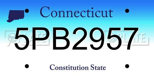 5PB2957 Connecticut License Plate