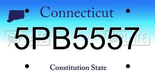 5PB5557 Connecticut License Plate