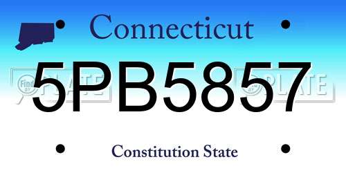 5PB5857 Connecticut License Plate