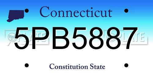 5PB5887 Connecticut License Plate