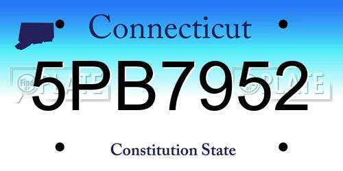 5PB7952 Connecticut License Plate