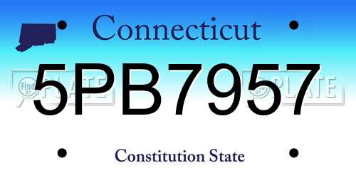 5PB7957 Connecticut License Plate
