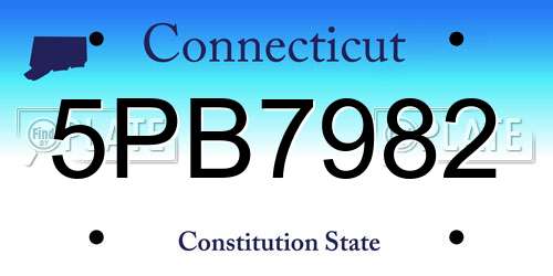 5PB7982 Connecticut License Plate