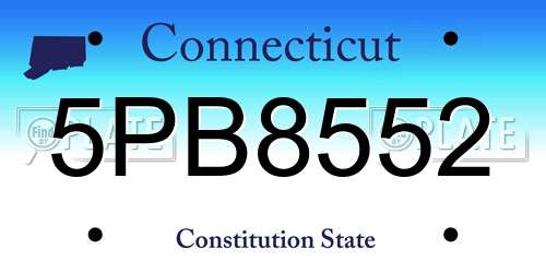 5PB8552 Connecticut License Plate