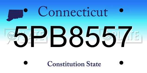 5PB8557 Connecticut License Plate