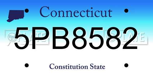 5PB8582 Connecticut License Plate