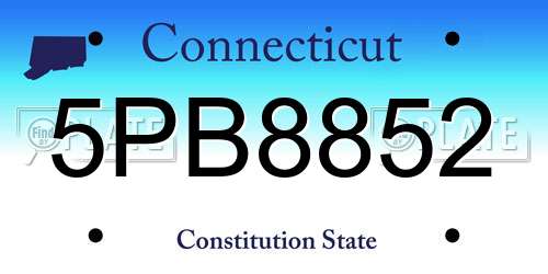 5PB8852 Connecticut License Plate