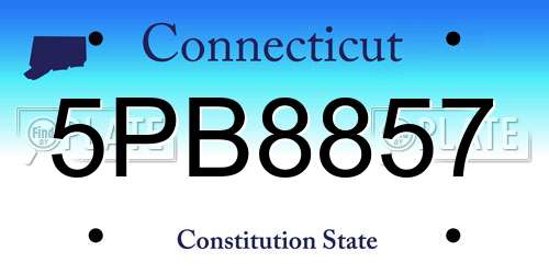 5PB8857 Connecticut License Plate