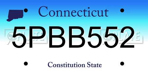 5PBB552 Connecticut License Plate