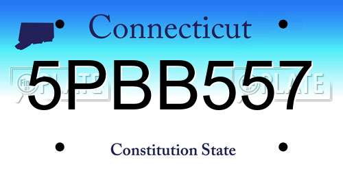5PBB557 Connecticut License Plate
