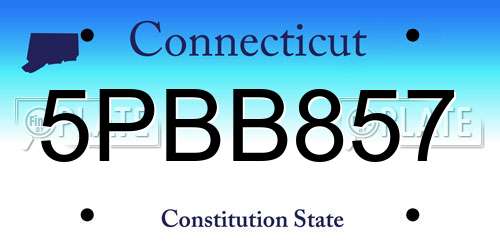 5PBB857 Connecticut License Plate