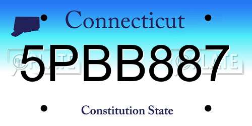 5PBB887 Connecticut License Plate