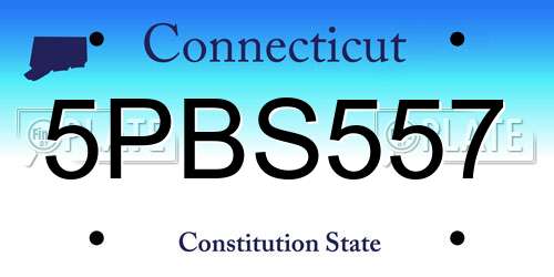 5PBS557 Connecticut License Plate