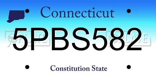 5PBS582 Connecticut License Plate