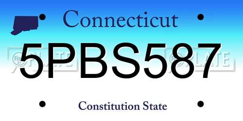 5PBS587 Connecticut License Plate