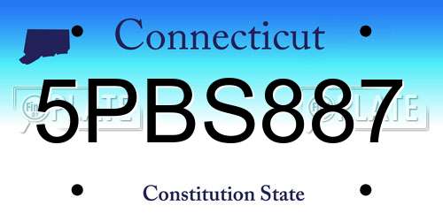 5PBS887 Connecticut License Plate