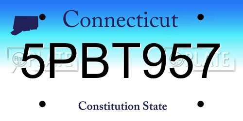 5PBT957 Connecticut License Plate