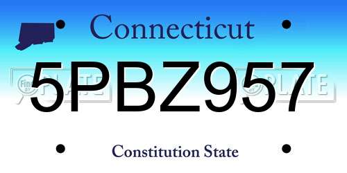 5PBZ957 Connecticut License Plate
