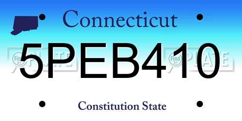 5PEB410 Connecticut License Plate