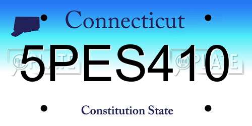5PES410 Connecticut License Plate