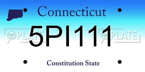 5PI111 Connecticut License Plate