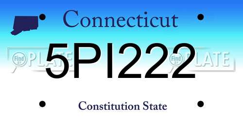 5PI222 Connecticut License Plate