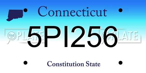 5PI256 Connecticut License Plate