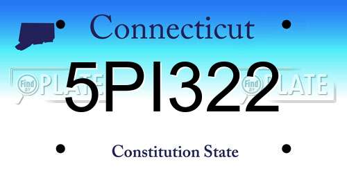 5PI322 Connecticut License Plate