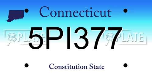 5PI377 Connecticut License Plate