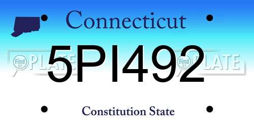 5PI492 Connecticut License Plate