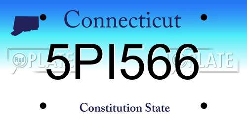 5PI566 Connecticut License Plate