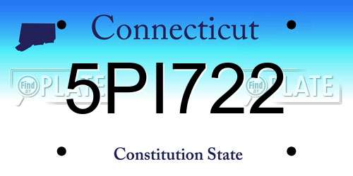 5PI722 Connecticut License Plate