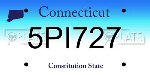 5PI727 Connecticut License Plate