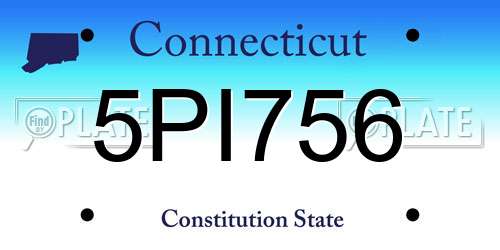 5PI756 Connecticut License Plate
